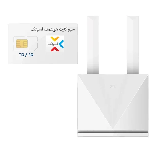 مودم 4G رومیزی زد تی ای مدل ZTE K10 با باتری بکآپ به همراه سیم کارت آسیاتک روی بستر شبکه ایرانسل با امکان دریافت ایپی ثابت